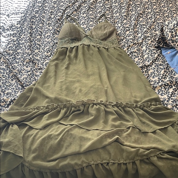 Derek Heart Olive Green Lace Chemise - Picture 2 of 6